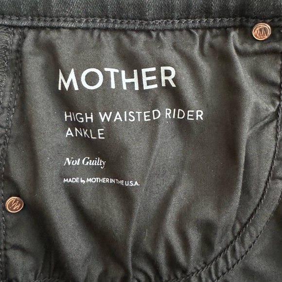 MOTHER high waisted Rider ankle jean - Not Guilty (distressed black) - sz 29 - Picture 11 of 12